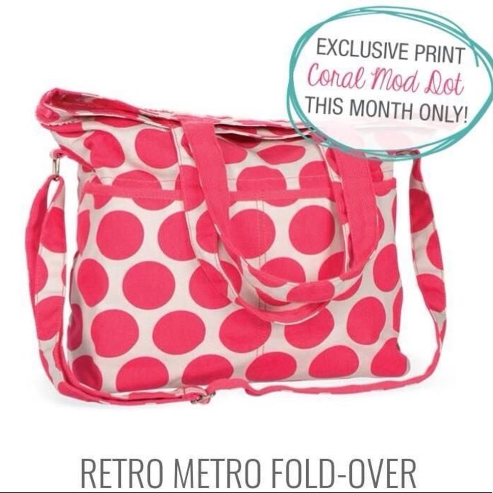 Retro Metro Coral Mod Dot Foldover